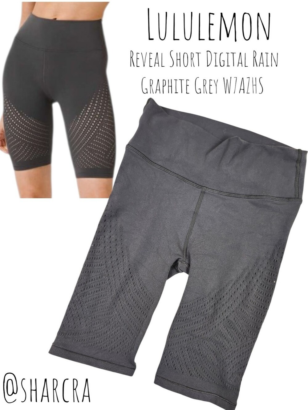 Lululemon Women's Reveal Short Digital Rain Graphite Grey HR Seamless W7AZHS 4